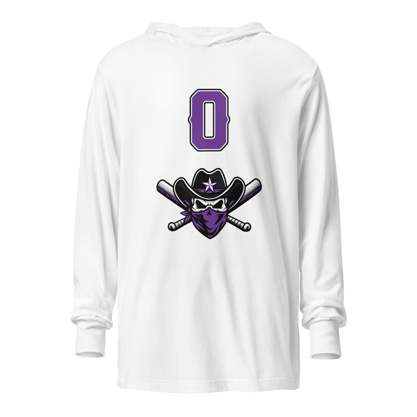 Performance | Hooded Long Sleeve T Shirt | Carolina Outlaws Baseball | Purple Renegades Logo