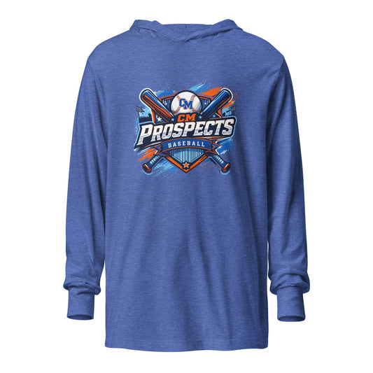 Performance | Hooded Long Sleeve T Shirt | Central Missour Prospects | Shield Logo