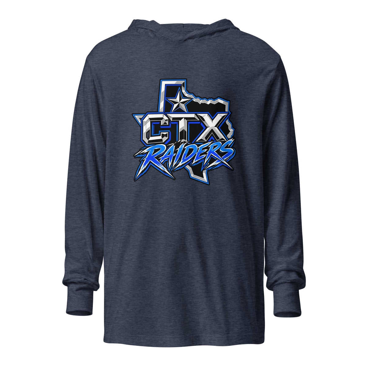 Performance | Hooded Long Sleeve T Shirt | Central Texas Raiders | Crest Logo
