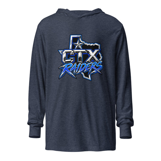 Performance | Hooded Long Sleeve T Shirt | Central Texas Raiders | Crest Logo