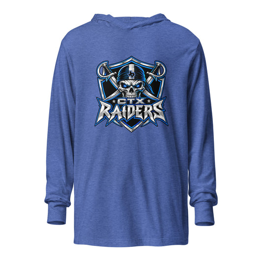 Performance | Hooded Long Sleeve T Shirt | Central Texas Raiders | Shield Logo