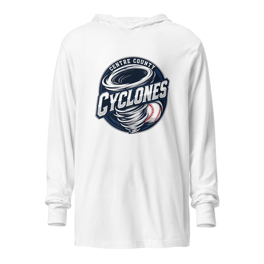 Performance | Hooded Long Sleeve T Shirt | Centre County Cyclones | Badge Logo