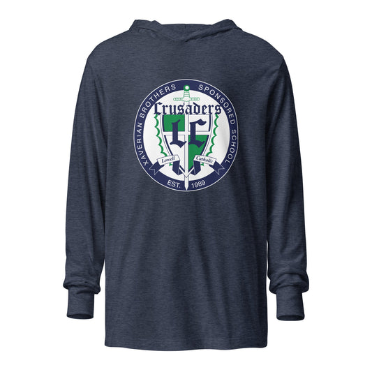 Performance | Hooded Long Sleeve T Shirt | Cheer | Badge Logo