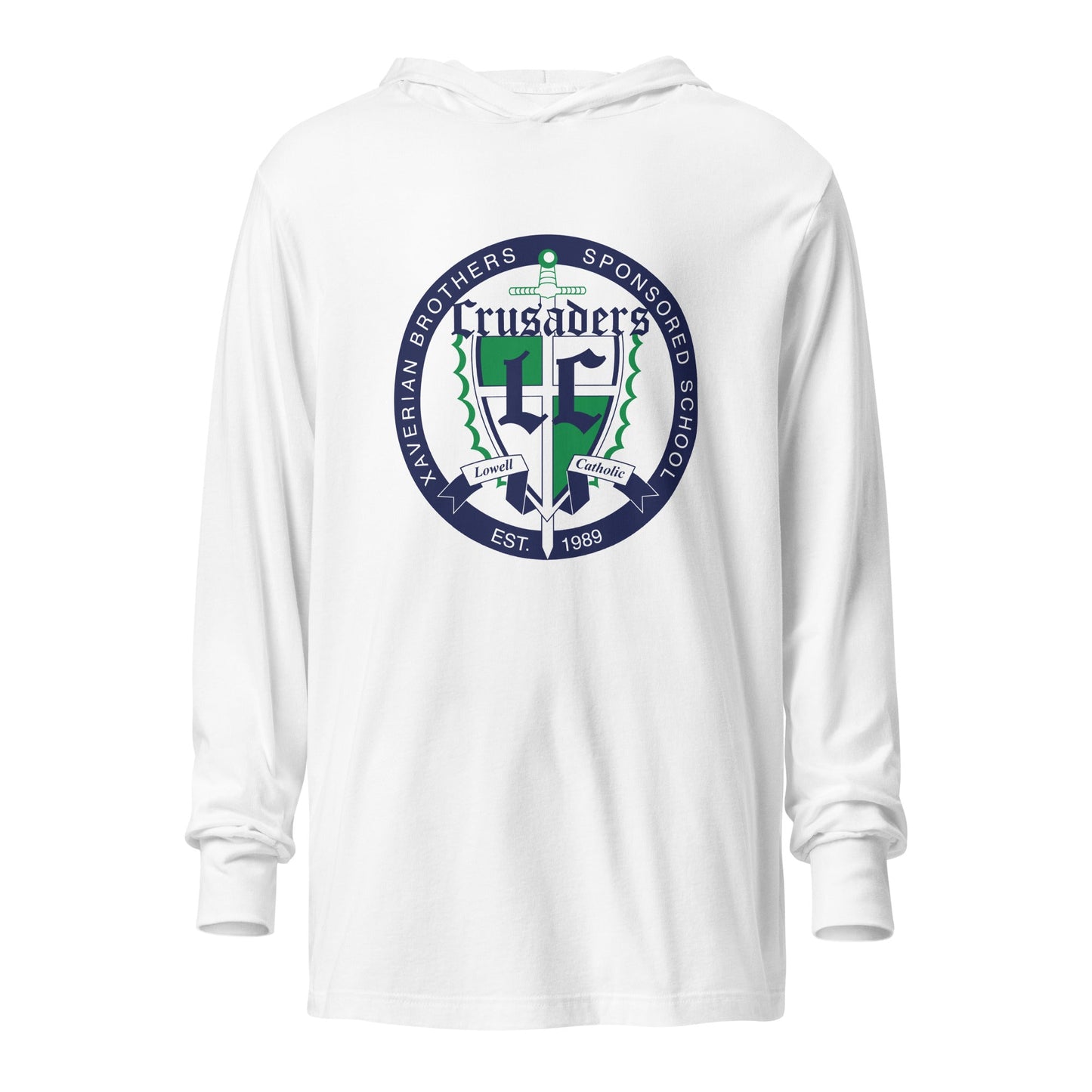 Performance | Hooded Long Sleeve T Shirt | Cheer | Badge Logo