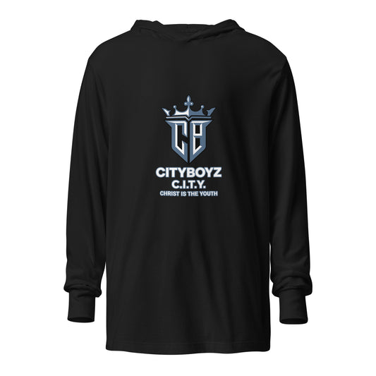 Performance | Hooded Long Sleeve T Shirt | City Boyz Elite | Vanguard Logo