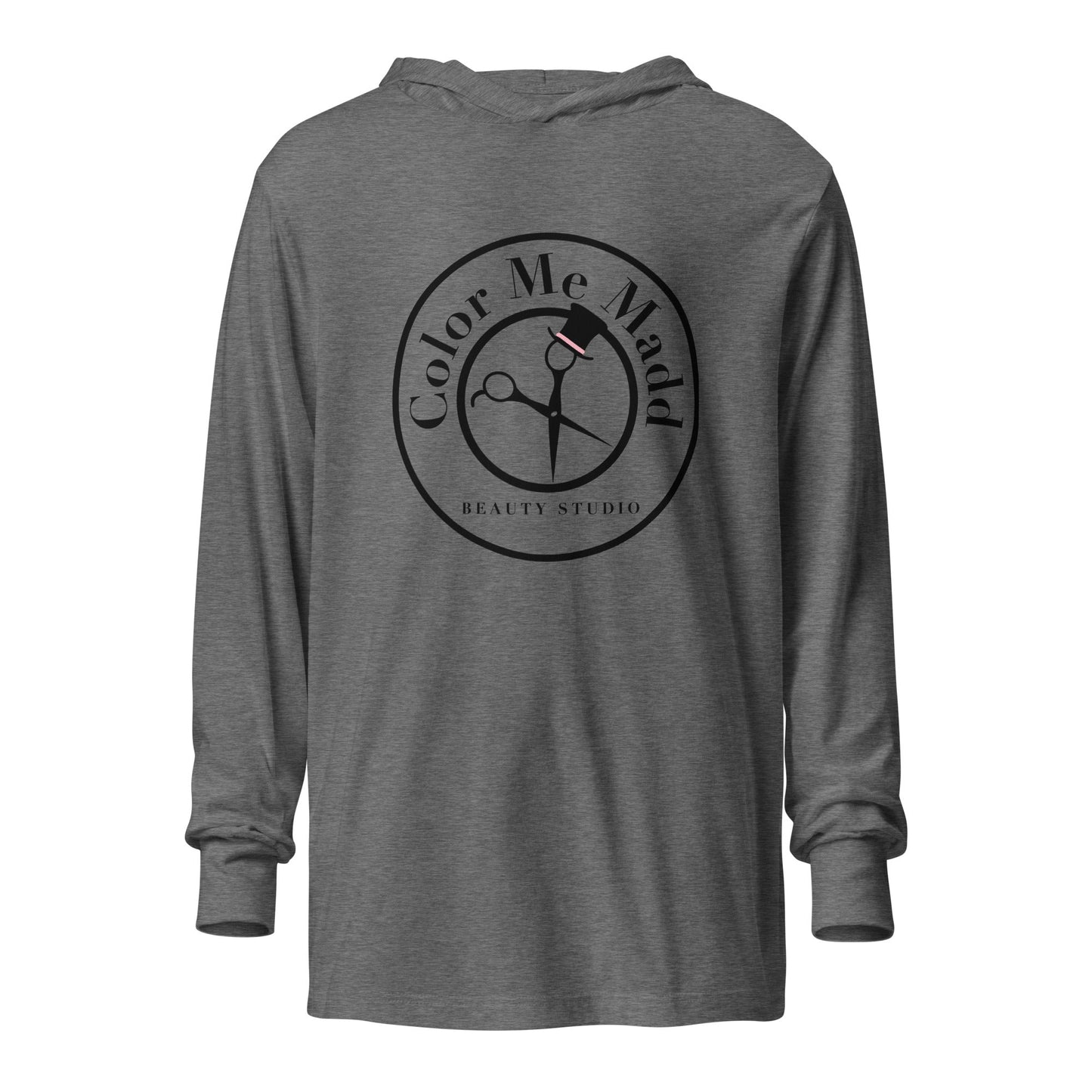 Performance | Hooded Long Sleeve T Shirt | Color Me Madd | Blade Beauty Mark Logo