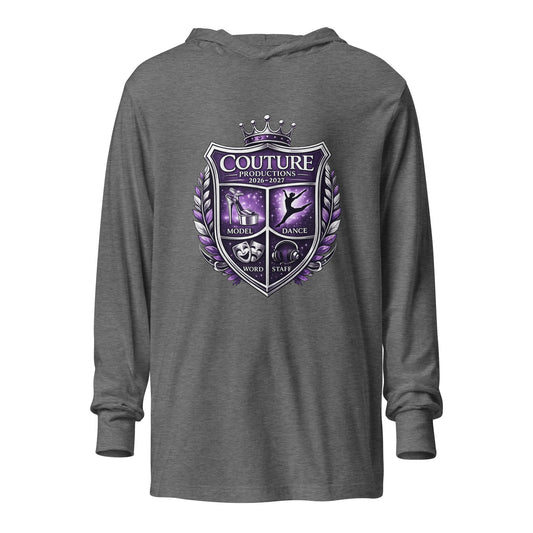 Performance | Hooded Long Sleeve T Shirt | Couture Productions | Couture Shield Logo