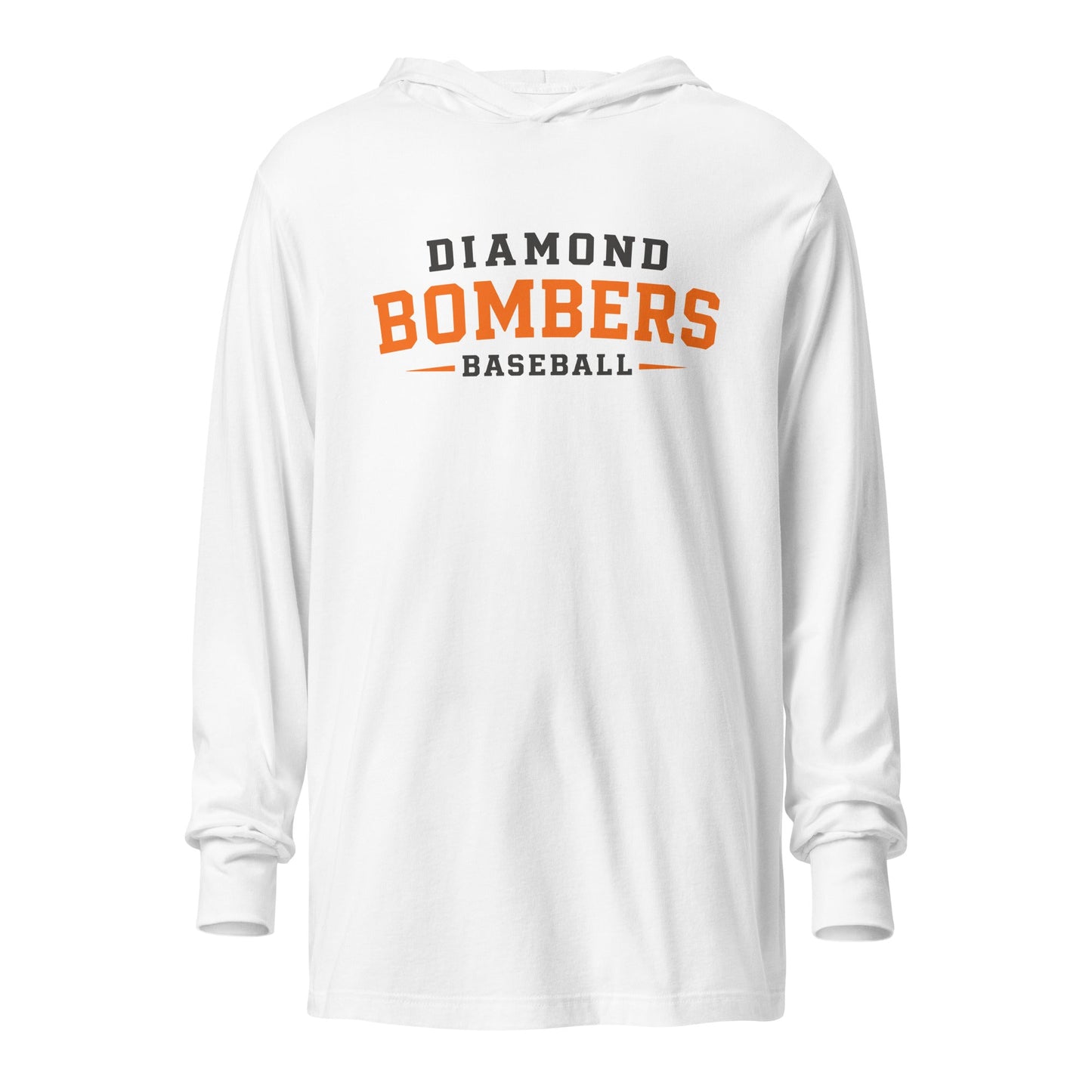 Performance | Hooded Long Sleeve T Shirt | Diamond Bombers | Modern Script Logo