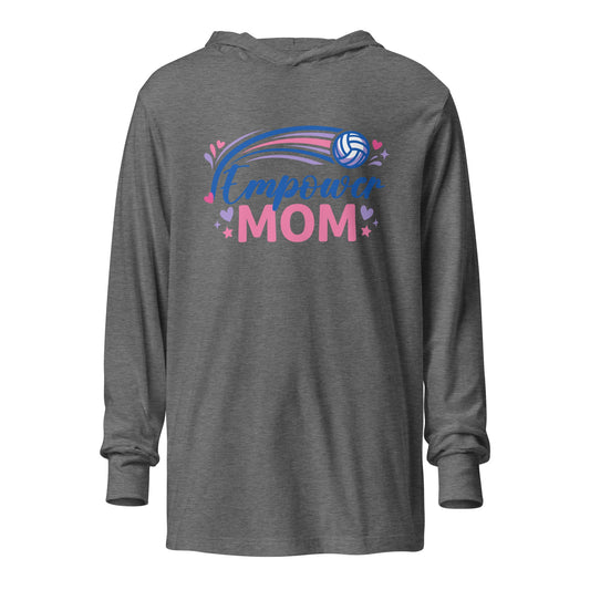 Performance | Hooded Long Sleeve T Shirt | Empower Volleyball Club | Mom Crest Logo