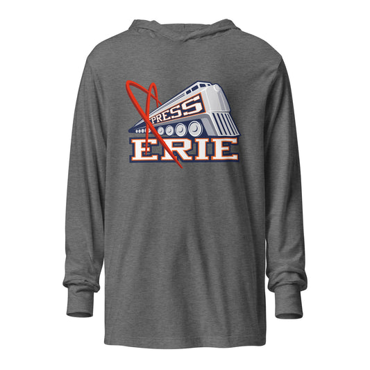 Performance | Hooded Long Sleeve T Shirt | Erie Express Football | Locomotive Logo