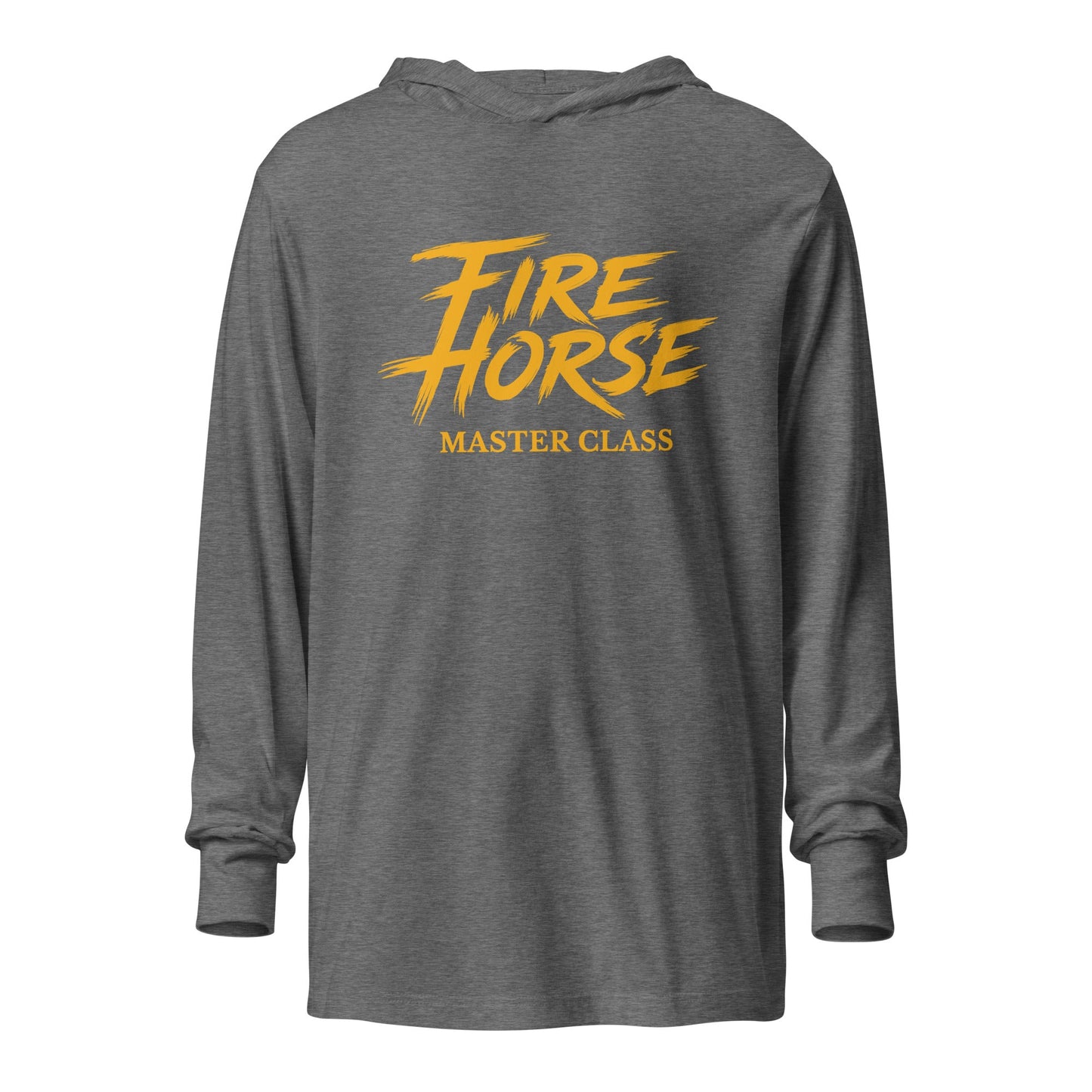 Performance | Hooded Long Sleeve T Shirt | Fire Horse Masters | Modern Script Logo