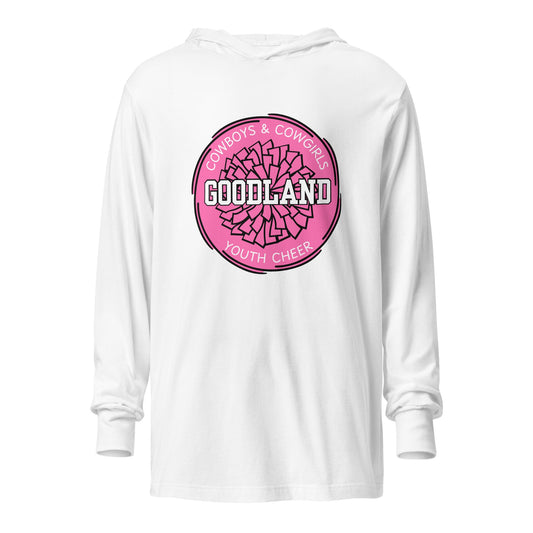 Performance | Hooded Long Sleeve T Shirt | Goodland Youth Cheer | Vanguard Logo