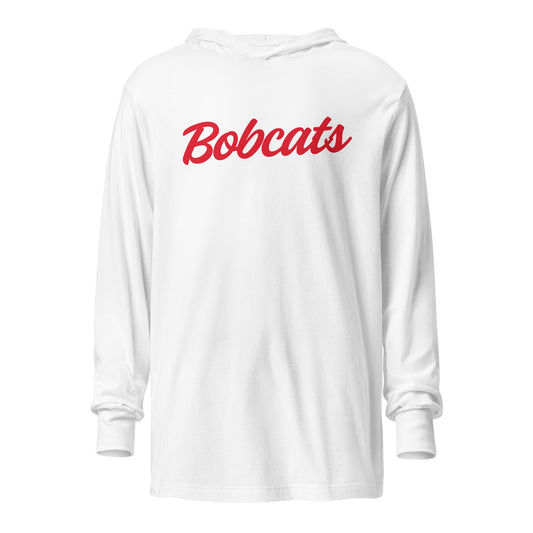 Performance | Hooded Long Sleeve T Shirt | Hemingford Bobcats | Script Logo