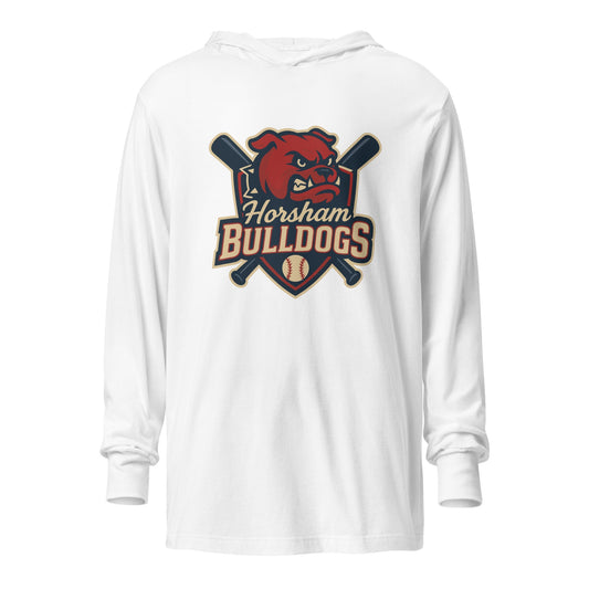 Performance | Hooded Long Sleeve T Shirt | Horsham Travel Baseball | Bulldogs Logo
