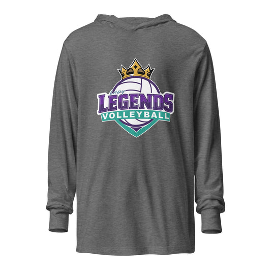 Performance | Hooded Long Sleeve T Shirt | Lady Legends Volleyball | Crown Logo
