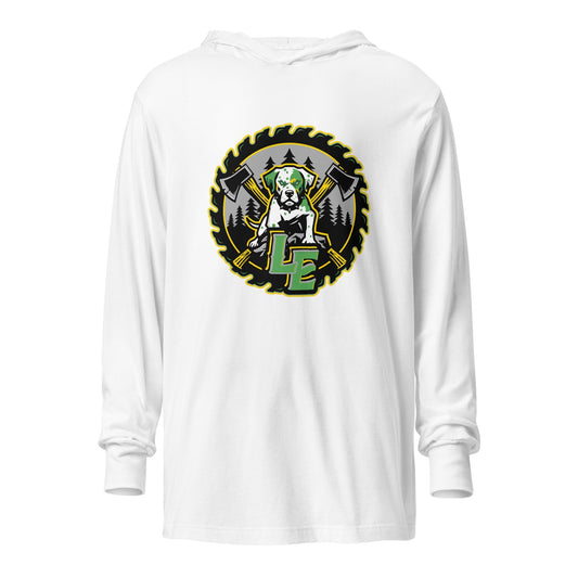 Performance | Hooded Long Sleeve T Shirt | Lake Erie Power Pines | Saw Logo
