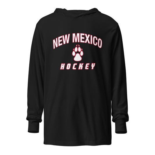 Performance | Hooded Long Sleeve T Shirt | Lobo Women’s Ice Hockey | Script Logo