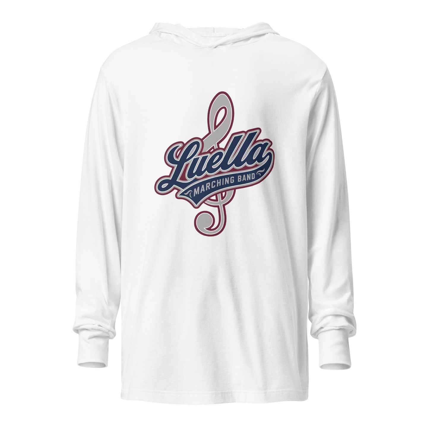 Performance | Hooded Long Sleeve T Shirt | Luella High School Marching Band | Crest Logo