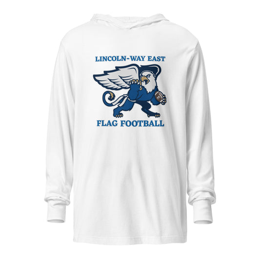 Performance | Hooded Long Sleeve T Shirt | LWE Flag Football | Crest Logo