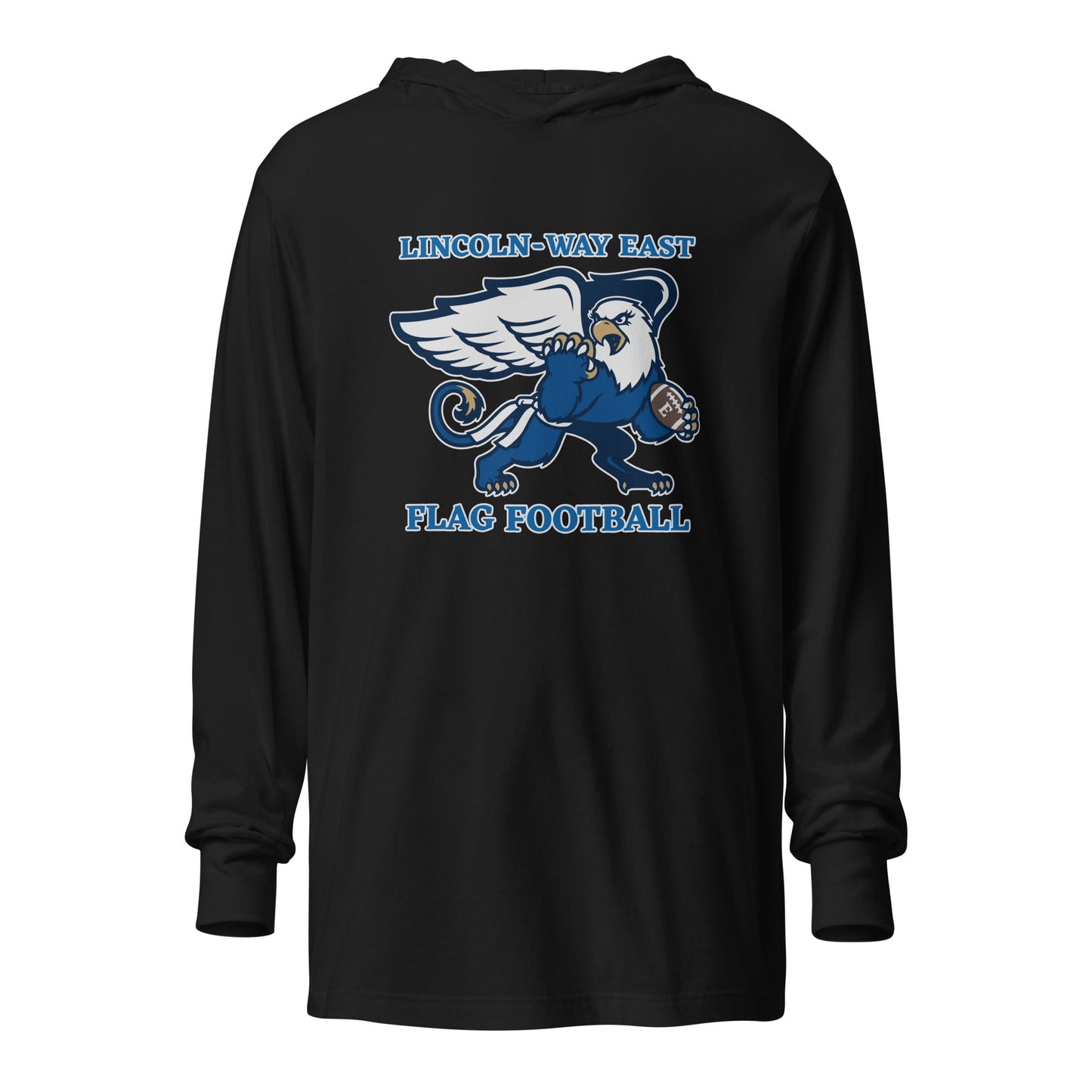 Performance | Hooded Long Sleeve T Shirt | LWE Flag Football | Crest Logo