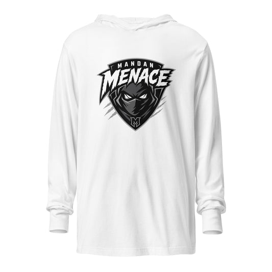 Performance | Hooded Long Sleeve T Shirt | Mandan Menace | Shield Logo