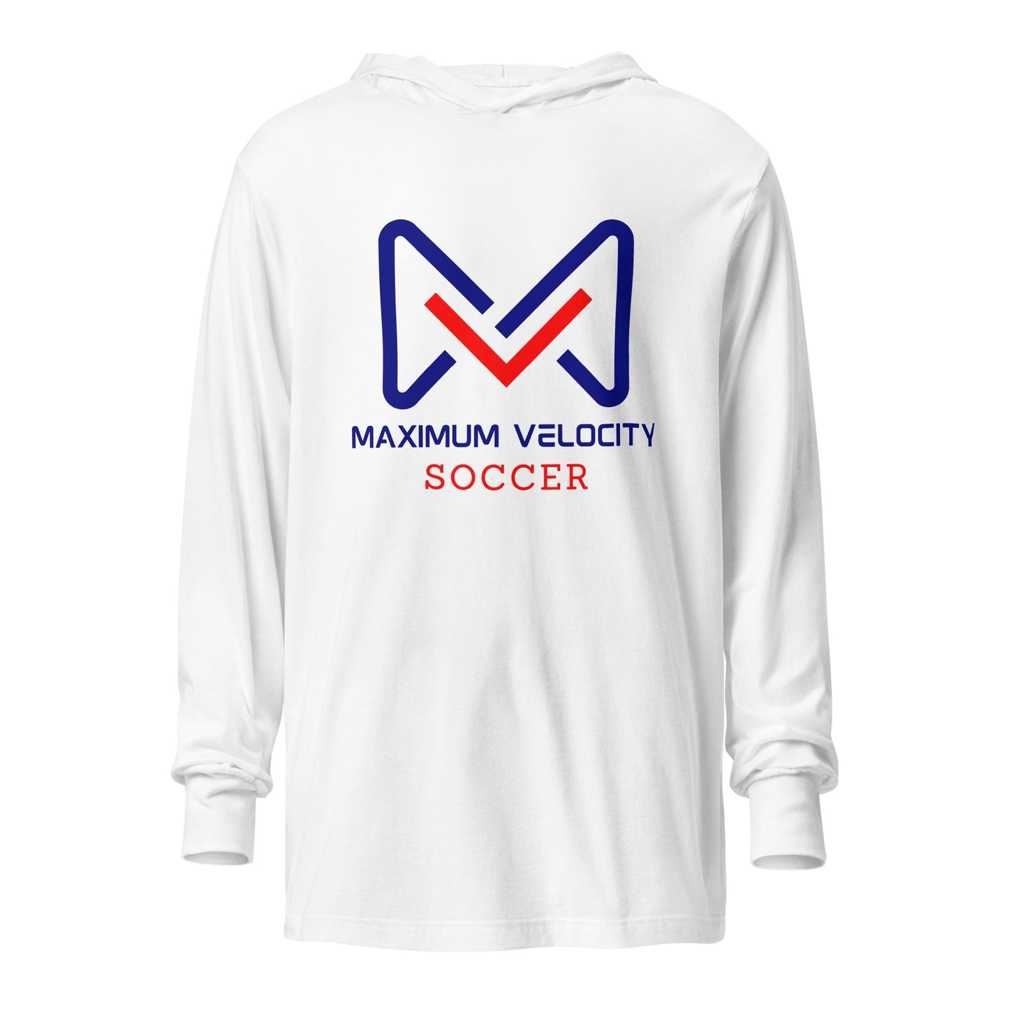 Performance | Hooded Long Sleeve T Shirt | Maximum Velocity Youth Sports | Crest Logo