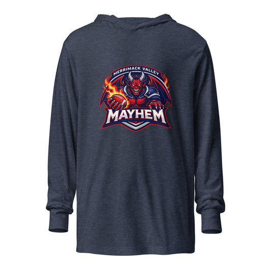 Performance | Hooded Long Sleeve T Shirt | Merrimack Valley Mayhem | Overlord Crest Logo