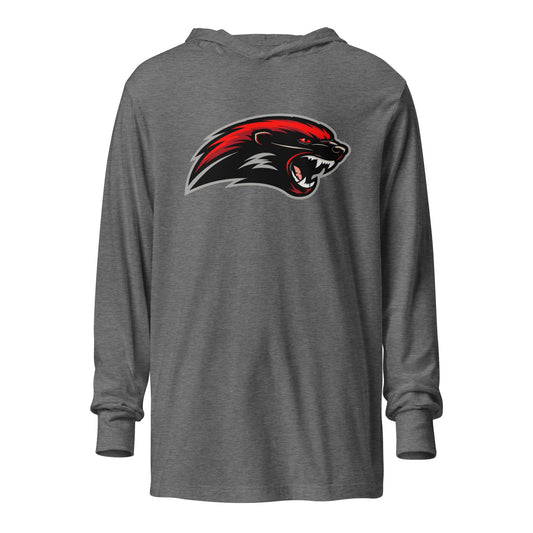 Performance | Hooded Long Sleeve T Shirt | Midwest Badgers | Emblem Logo
