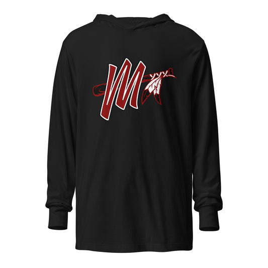 Performance | Hooded Long Sleeve T Shirt | Mohawks Baseball 8u | Crrest Logo
