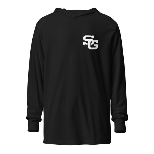 Performance | Hooded Long Sleeve T Shirt | Mohawks Baseball 8u | Lettermark Logo