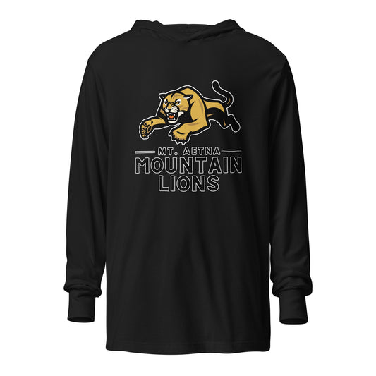 Performance | Hooded Long Sleeve T Shirt | Mt. Aetna Adventist School | Emblem Logo