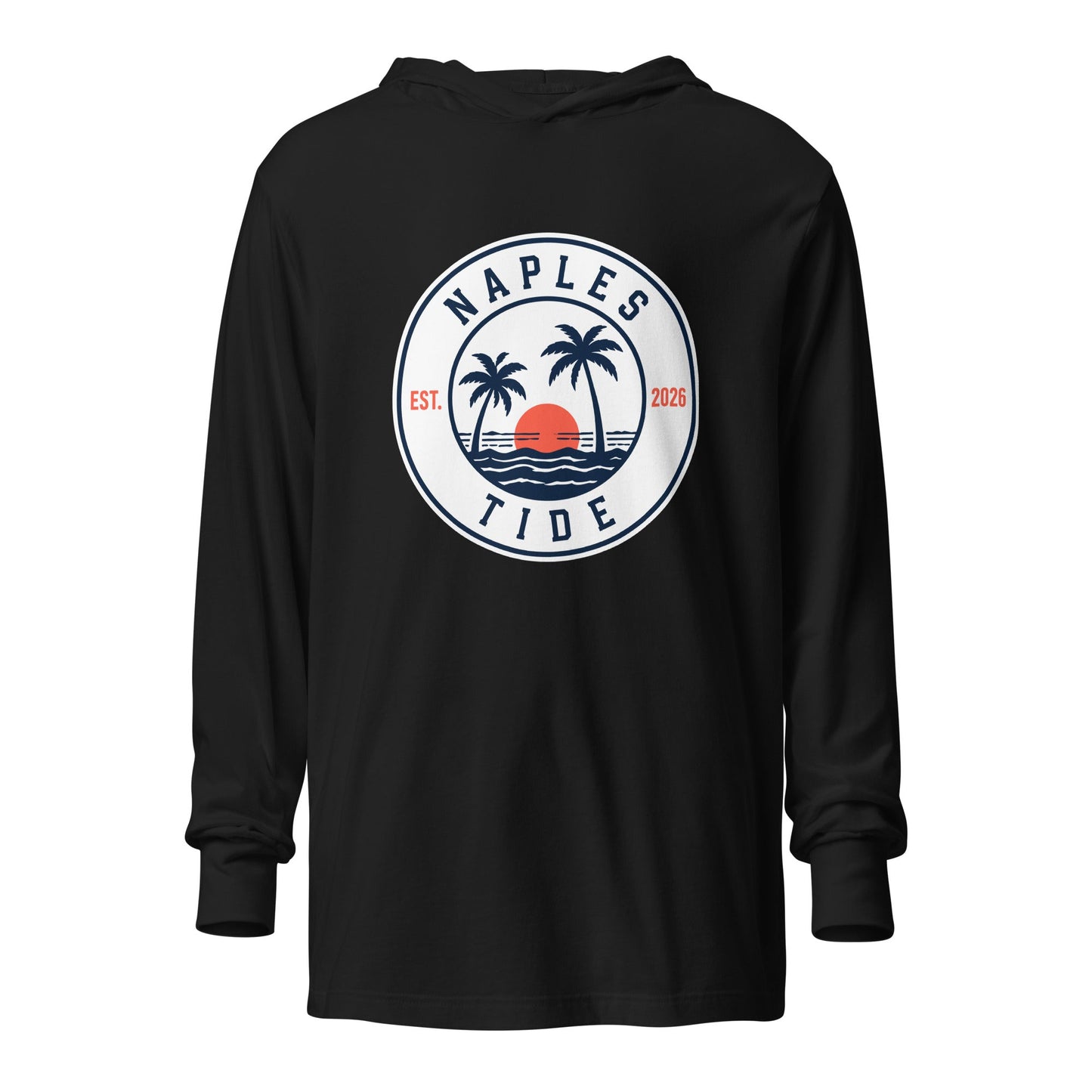 Performance | Hooded Long Sleeve T Shirt | Naples Tide | Badge Logo