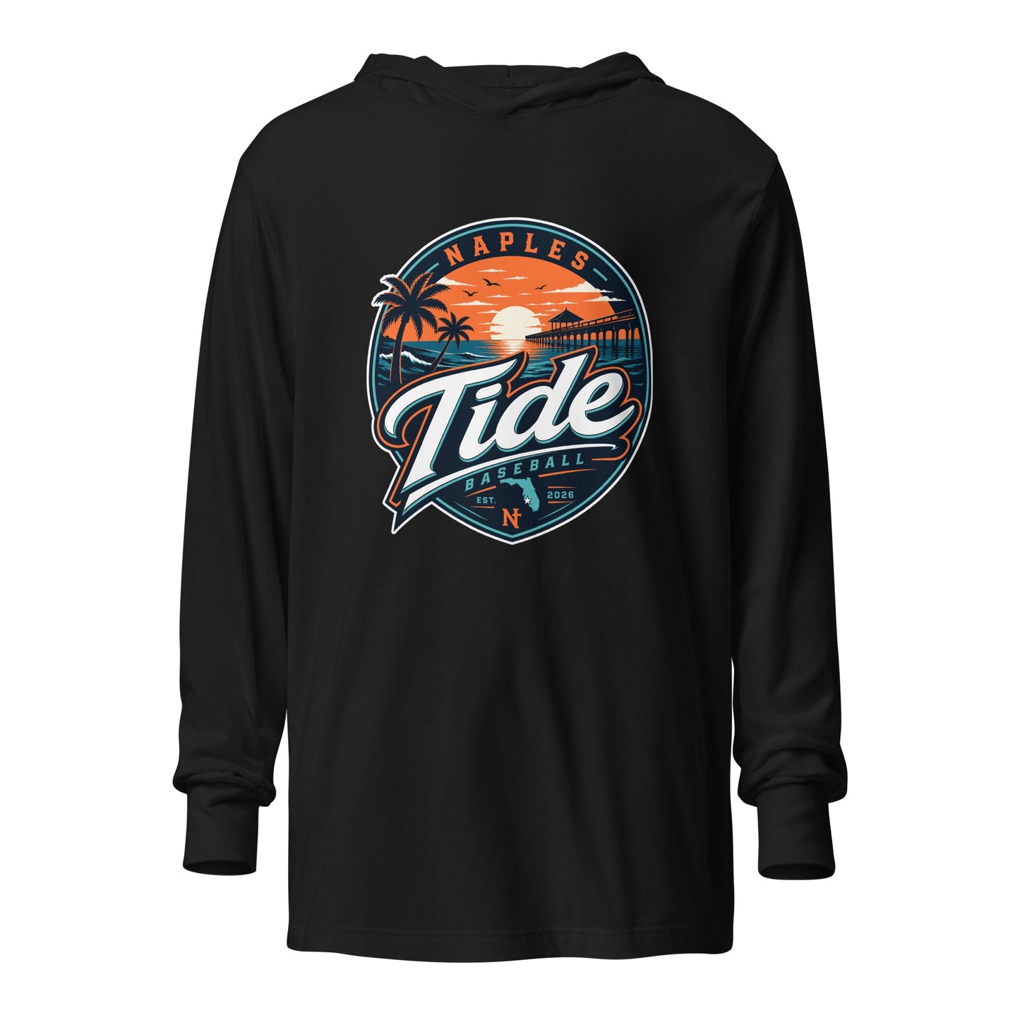 Performance | Hooded Long Sleeve T Shirt | Naples Tide | Enblem Logo