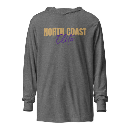 Performance | Hooded Long Sleeve T Shirt | North Coast Elite Inc | Alt Script Logo