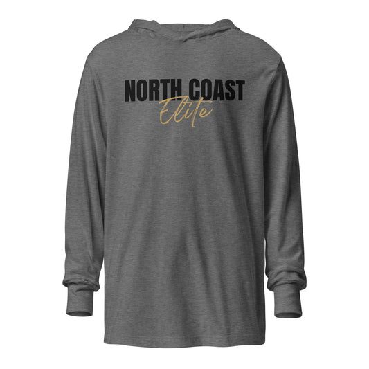 Performance | Hooded Long Sleeve T Shirt | North Coast Elite Inc | Script Logo