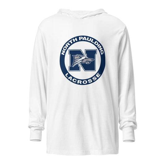 Performance | Hooded Long Sleeve T Shirt | North Paulding Lacrosse | Badge Logo