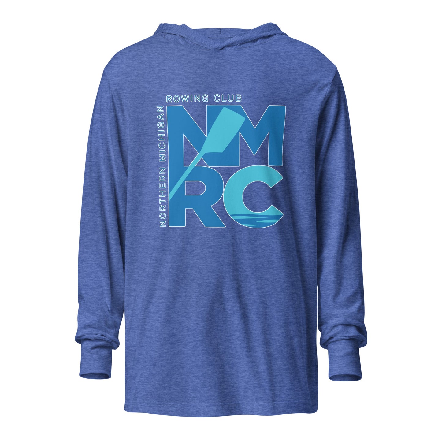 Performance | Hooded Long Sleeve T Shirt | Northern Michigan Rowing | Modern Script Logo