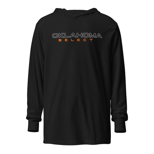 Performance | Hooded Long Sleeve T Shirt | Oklahoma Select Ball | Modern Script Logo