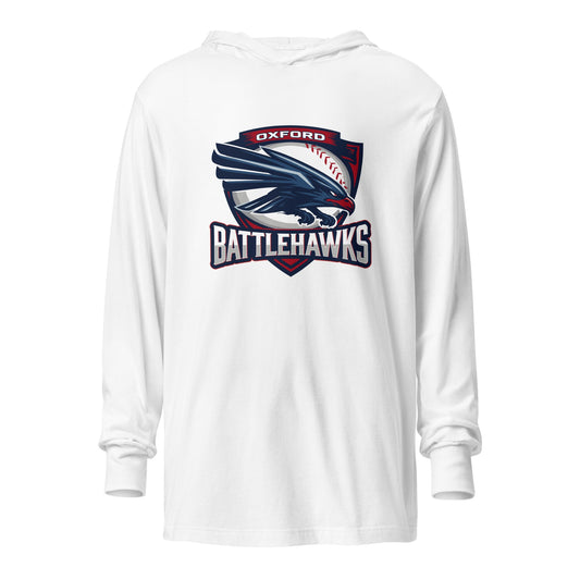 Performance | Hooded Long Sleeve T Shirt | Oxford Battlehawks 13U | Badge Logo