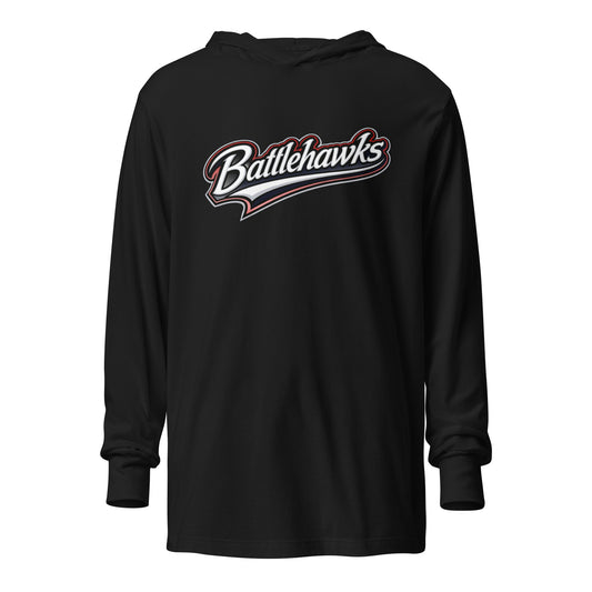 Performance | Hooded Long Sleeve T Shirt | Oxford Battlehawks 13U | Mark Logo