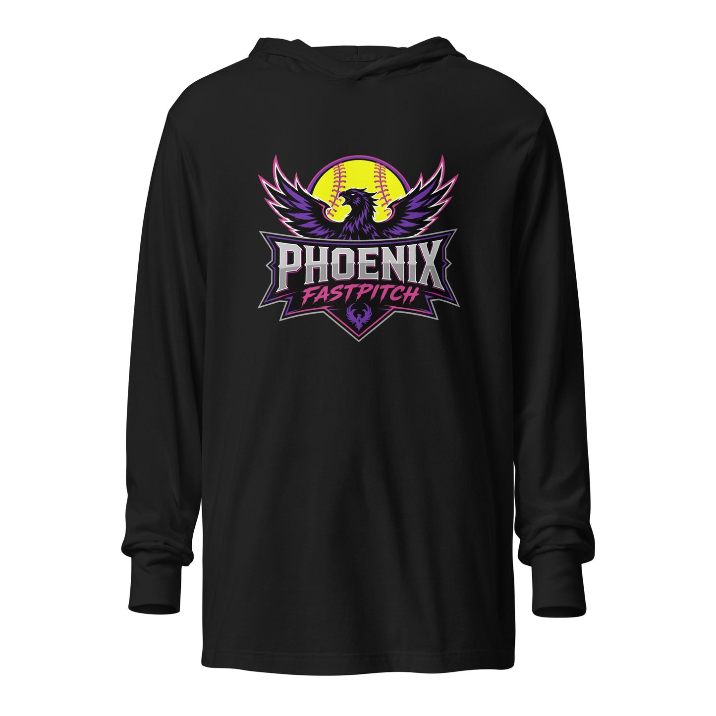 Performance | Hooded Long Sleeve T Shirt | Phoenix Fastpitch | Emblem Logo