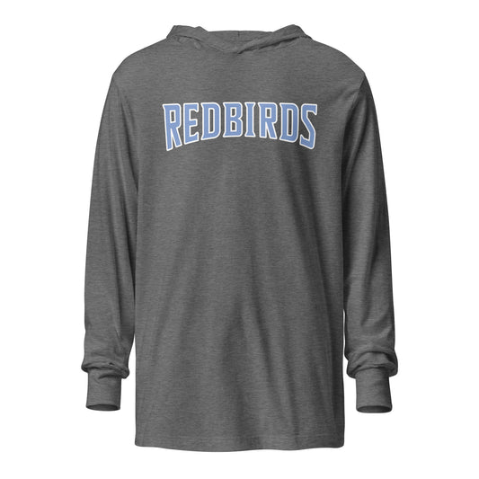 Performance | Hooded Long Sleeve T Shirt | Redbirds | Script Logo