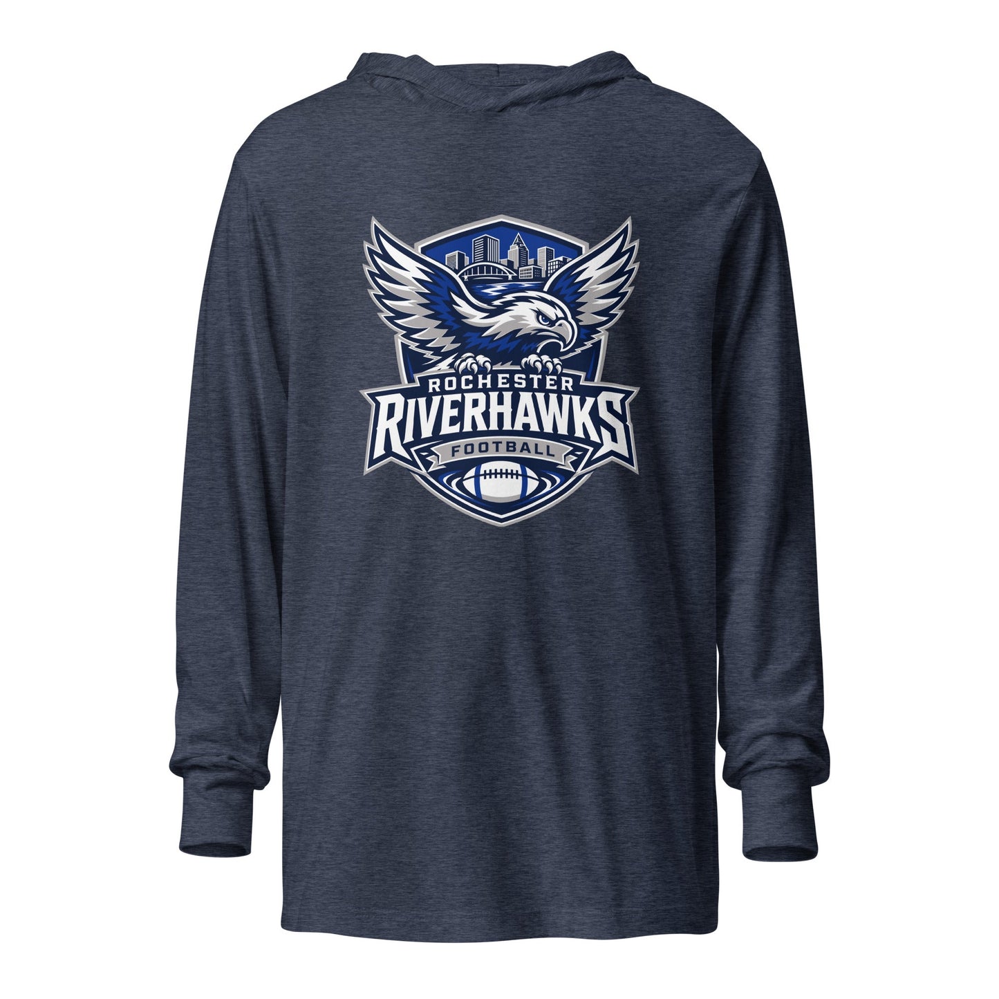 Performance | Hooded Long Sleeve T Shirt | Rochester Riverhawks | Shield Logo