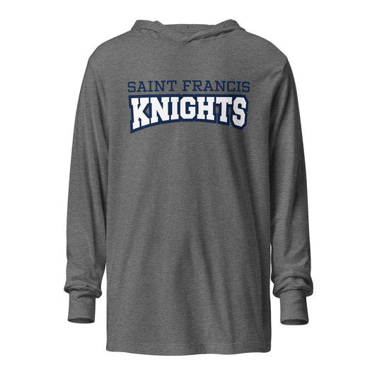 Performance | Hooded Long Sleeve T Shirt | Saint Francis School | Modern Script Logo