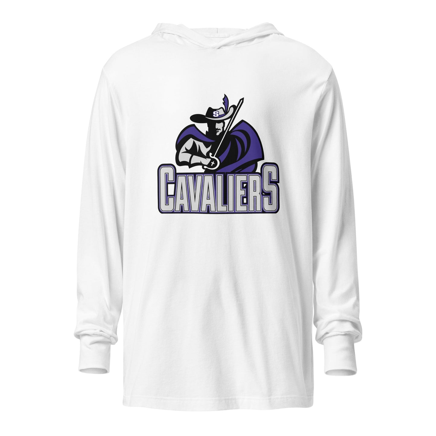 Performance | Hooded Long Sleeve T Shirt | Saint Thomas More | Cavalier Vanguard Logo