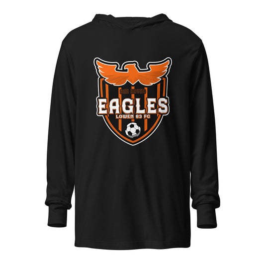 Performance | Hooded Long Sleeve T Shirt | San Bruno Eagles | Shield Logo