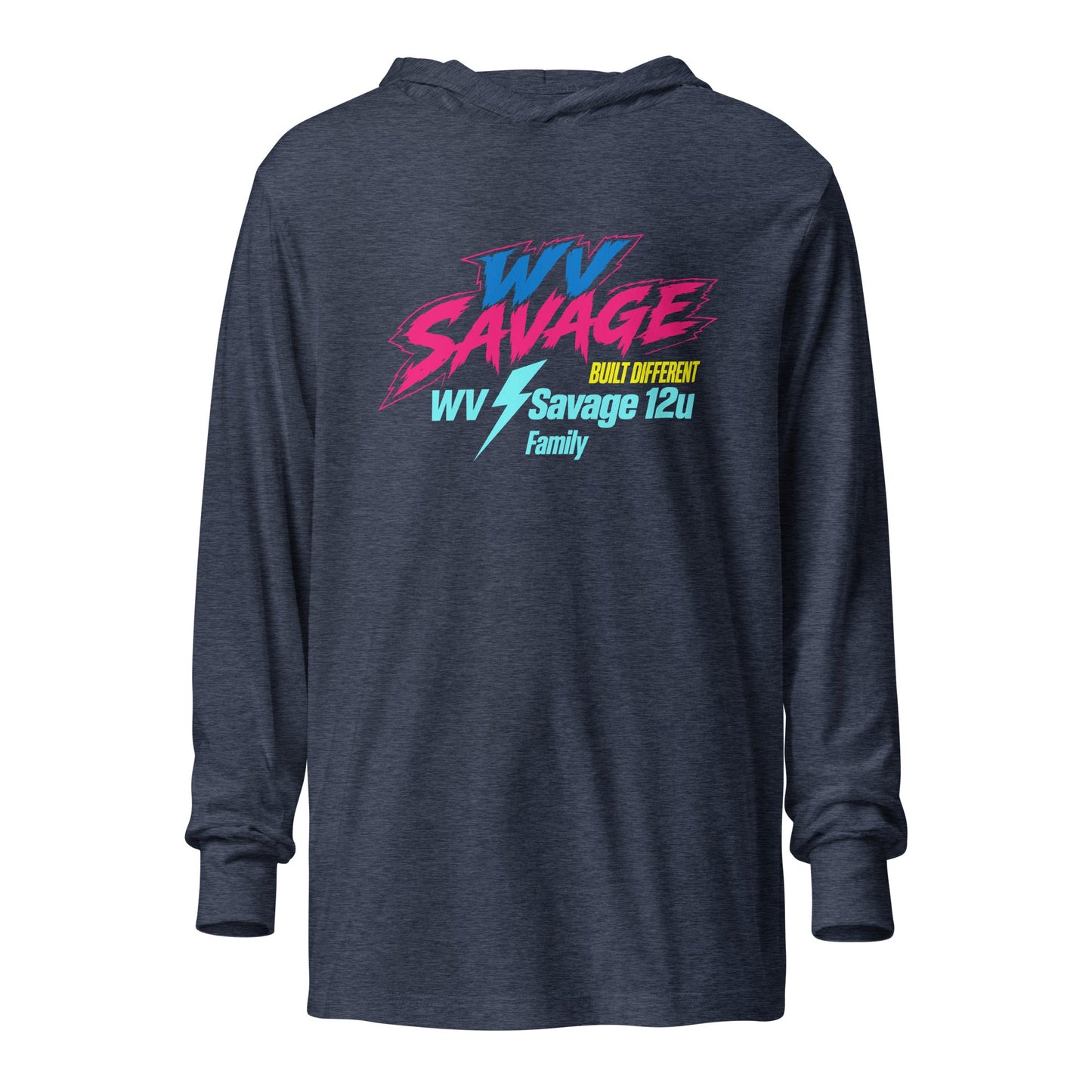 Performance | Hooded Long Sleeve T Shirt | Savage | Modern Text Logo