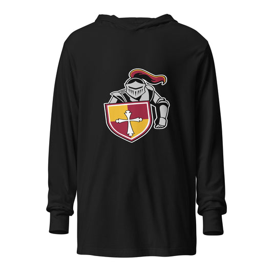 Performance | Hooded Long Sleeve T Shirt | Scecina High School Track and Field | Crusader Logo