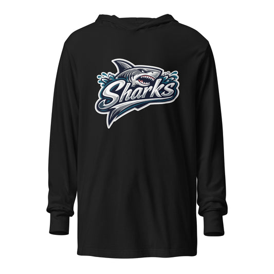 Performance | Hooded Long Sleeve T Shirt | Sharks | Sharks Logo