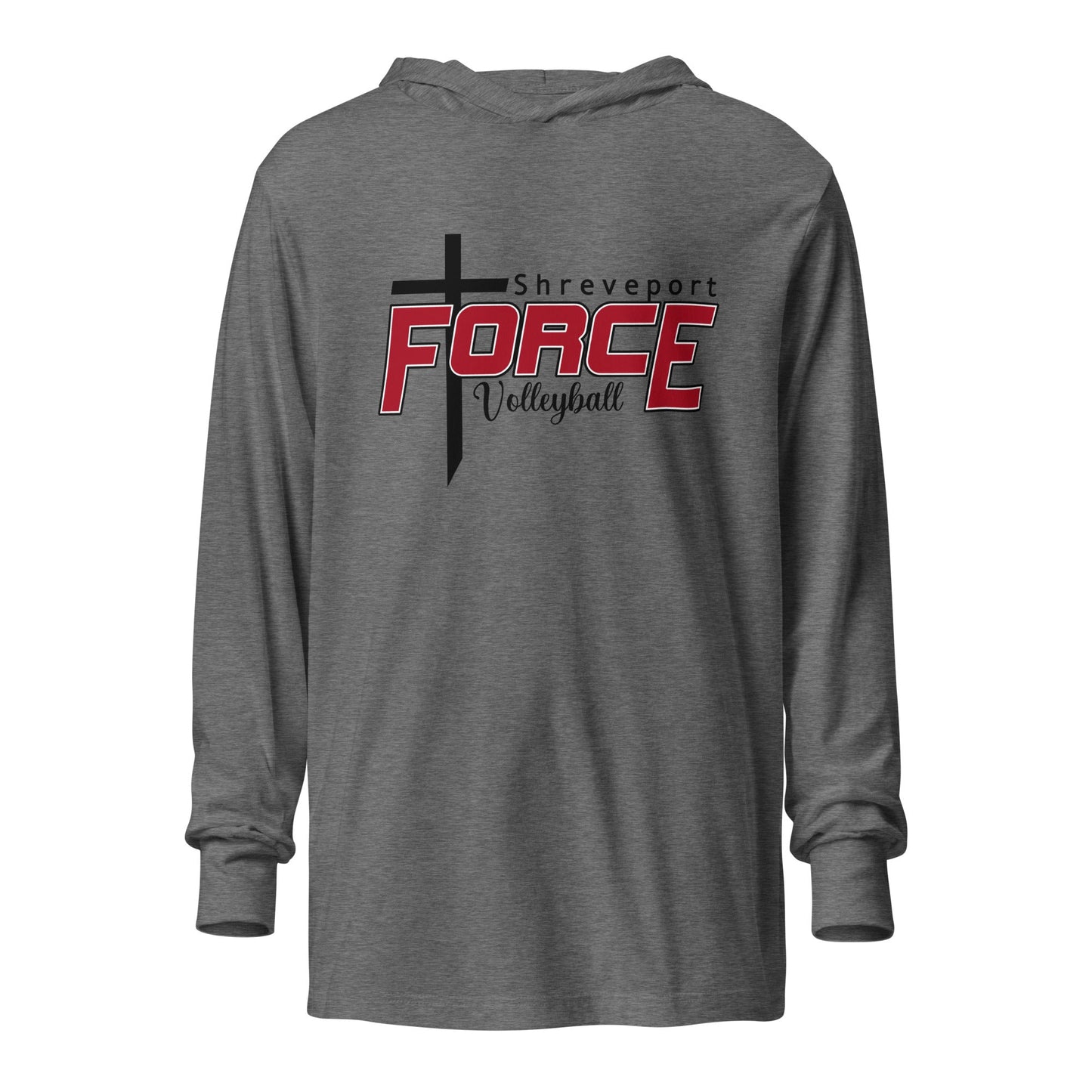 Performance | Hooded Long Sleeve T Shirt | Shreveport Force Volleyball | Crest Logo